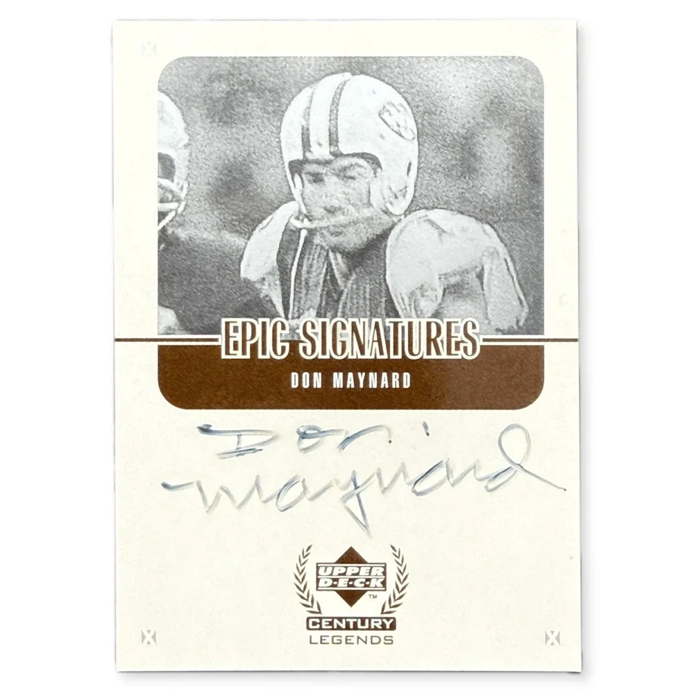 1999 Upper Deck Century Legends Don Maynard Epic Signatures Cut Auto Jets